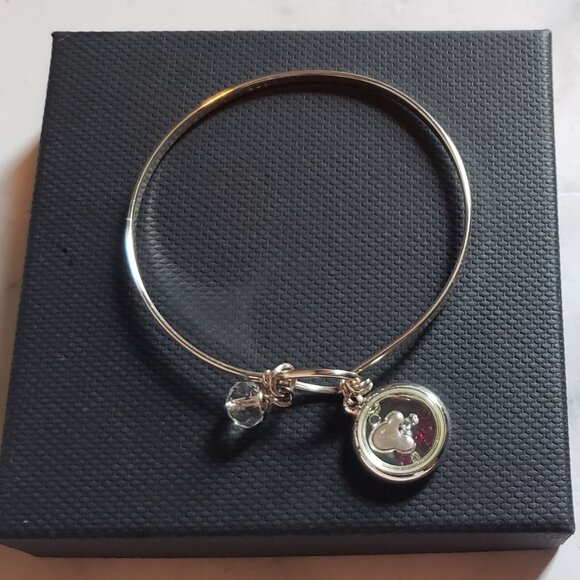 Silver Plated Mickey Mouse Disney Charm Bracelet with Swarovski crystal EXC - Picture 3 of 4